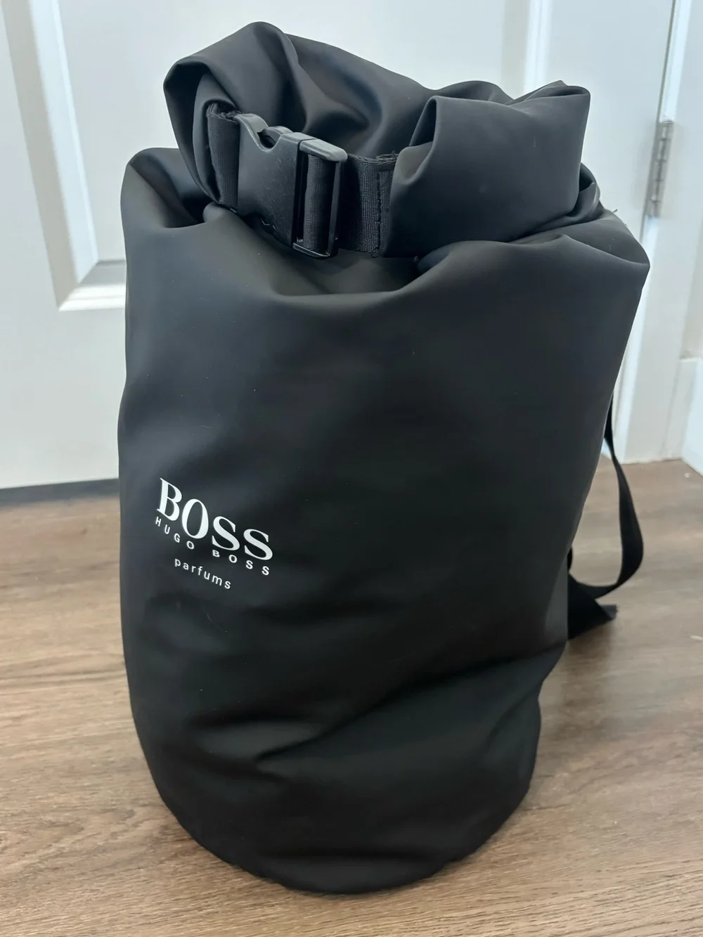 Hugo Boss Black Roll-Top Barell Duffle Soccer Sports Tote Bag